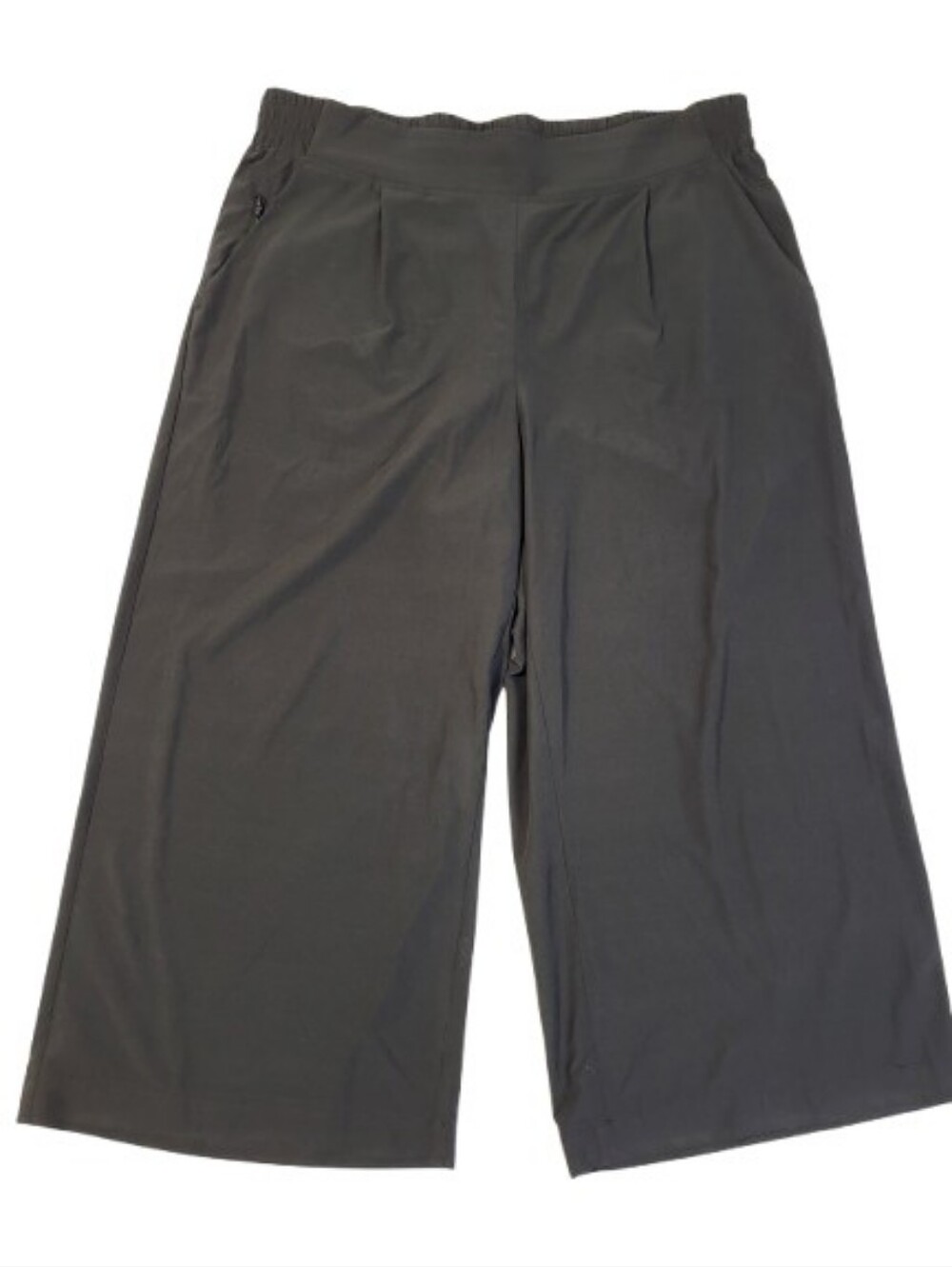 Quince Performance Tech Cropped Wide Leg Pants High Rise Stretch Active Black XL